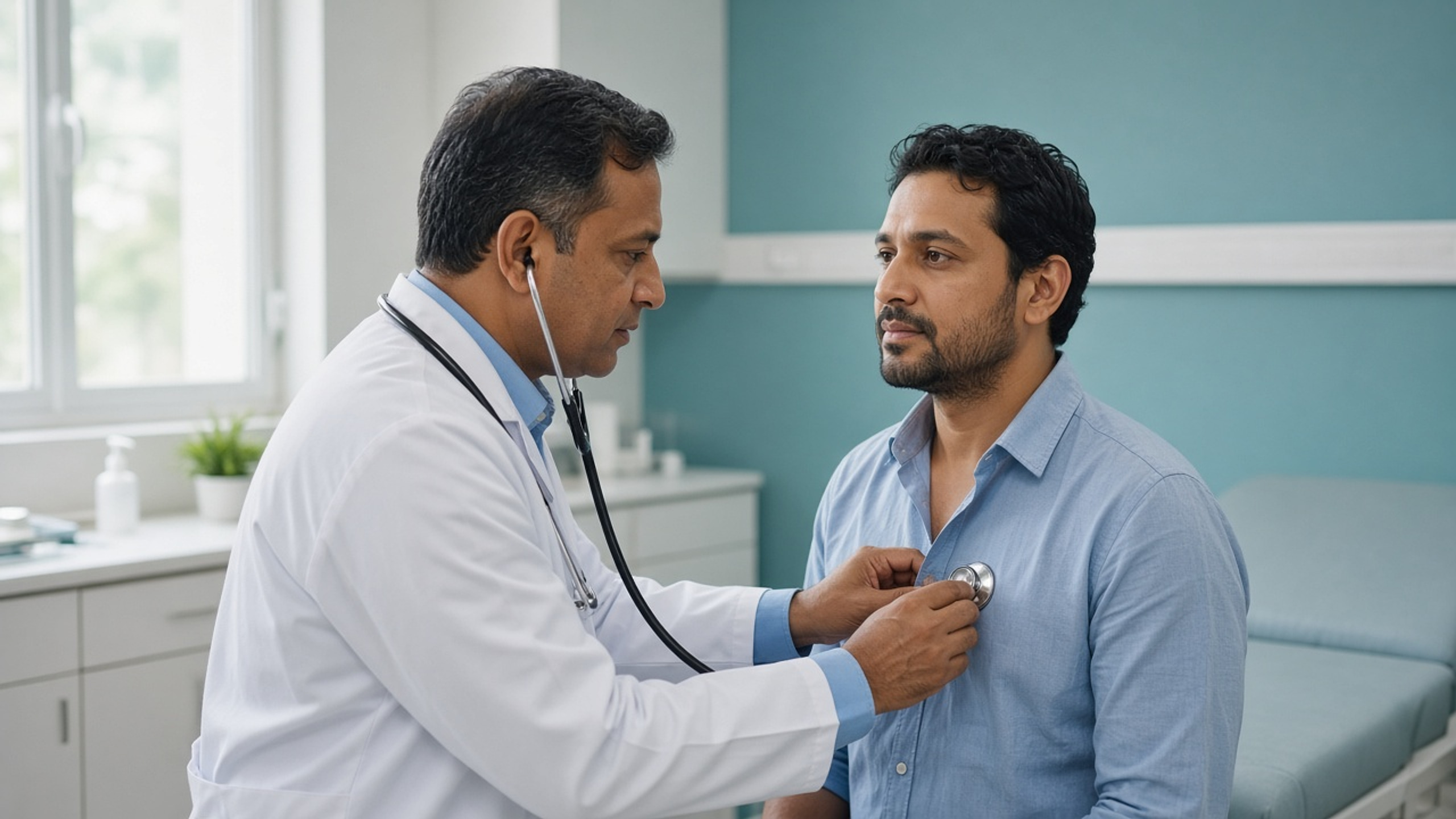 Doctor examining a patient in outpatient consultation