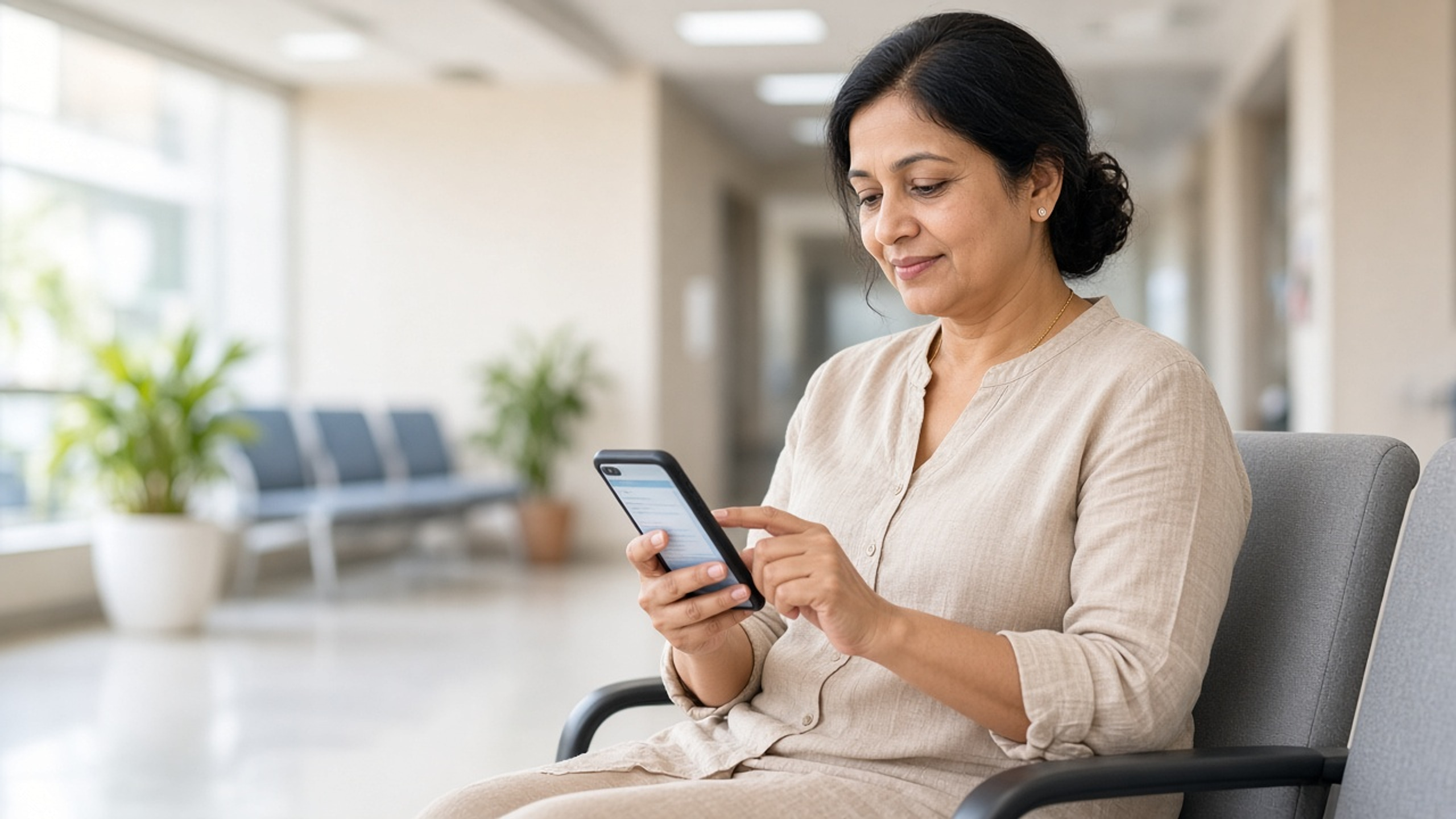 Patient using the app